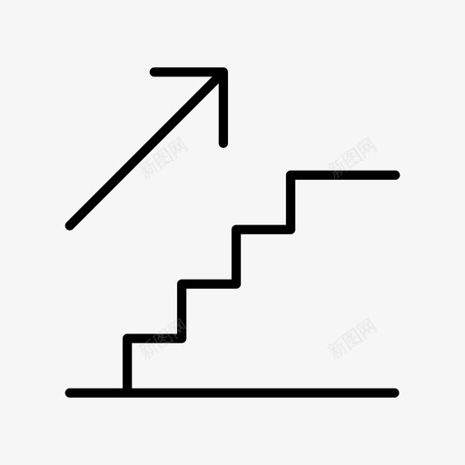 楼梯向上图标svg_新图网 https://ixintu.com 向上 楼梯
