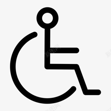 残疾轮椅城市元素图标图标