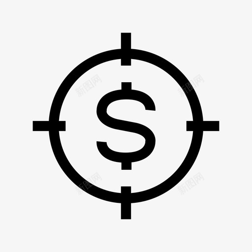 美元目标现金货币图标svg_新图网 https://ixintu.com 现金 美元目标 货币