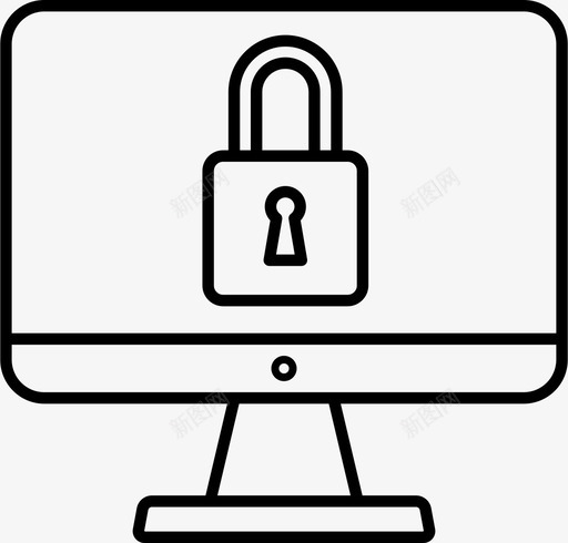 电脑锁挂锁屏幕图标svg_新图网 https://ixintu.com 屏幕 挂锁 电脑锁 计算技术