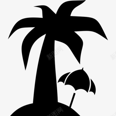 夏天炎热棕榈树图标图标