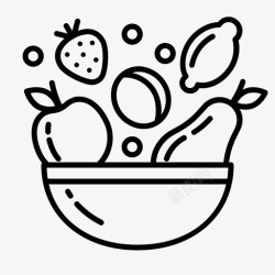 素食标志水果新鲜果篮图标高清图片