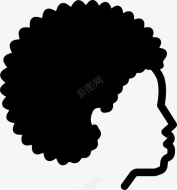 非洲卷曲头发图标图标