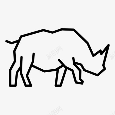 犀牛自负的动物图标图标