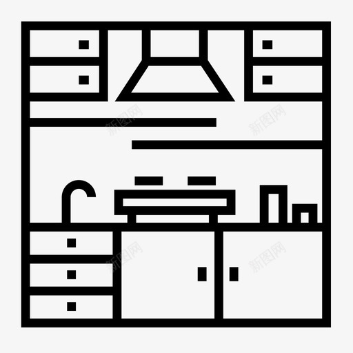厨房家具室内图标svg_新图网 https://ixintu.com 厨房 室内 家具 房间 杂项轮廓 烤箱