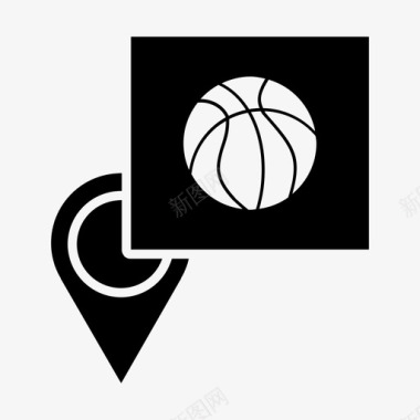 篮球店地图钉占位符图标图标