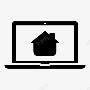 笔记本电脑主页房子图标图标