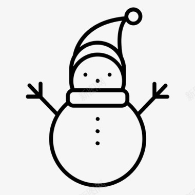 雪人圣诞节圣诞帽图标图标