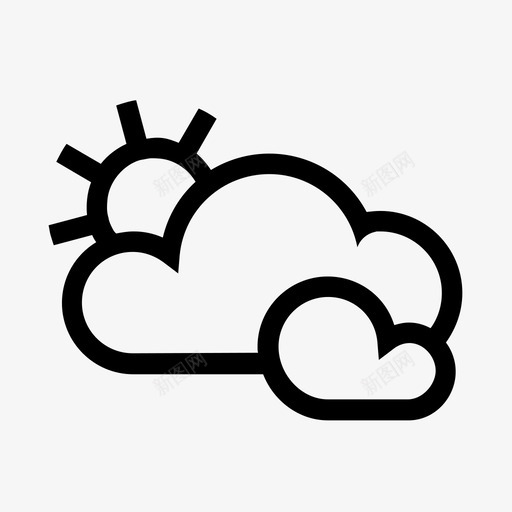 部分多云天气预报太阳图标svg_新图网 https://ixintu.com 天气 天气预报 太阳 部分多云