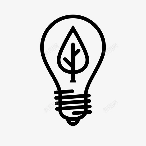 灯泡绿色能源环保可再生能源图标svg_新图网 https://ixintu.com 可再生能源 可持续发展 灯泡绿色能源 环保