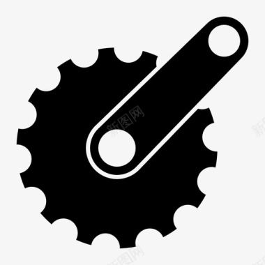 曲柄组自行车零件齿轮图标图标