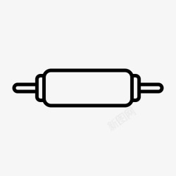木头擀面杖擀面杖厨房比萨饼图标高清图片