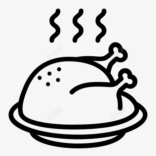 烤火鸡烹饪晚餐图标svg_新图网 https://ixintu.com 感恩节 感恩节图标 晚餐 烤火鸡 烹饪