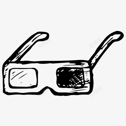 3d眼镜电影院电影图标svg_新图网 https://ixintu.com 3d眼镜 电影 电影院 素描