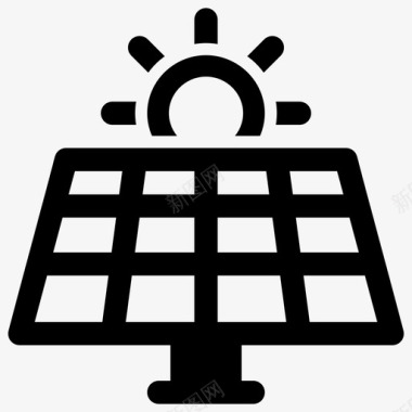 太阳能电池板能源生态环境图标图标