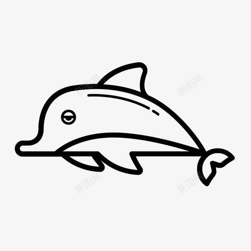 海豚鱼海洋图标svg_新图网 https://ixintu.com 大海 海洋 海豚 鱼