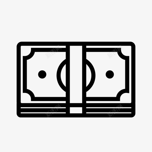 一叠钞票现金钱图标svg_新图网 https://ixintu.com 一叠钞票 现金 购物和销售01 钱
