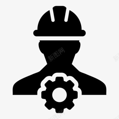 建筑工人企业cog图标图标