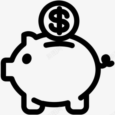小猪钱储蓄图标图标