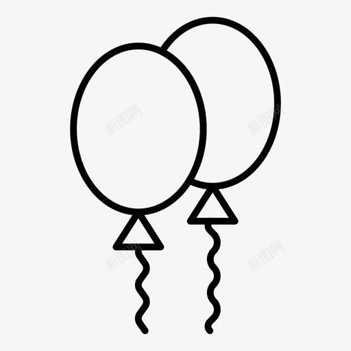 气球彩旗庆祝图标svg_新图网 https://ixintu.com 庆祝 彩旗 气球 聚会 聚会庆祝细线图标