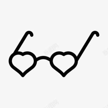 心形眼镜心形爱情图标图标