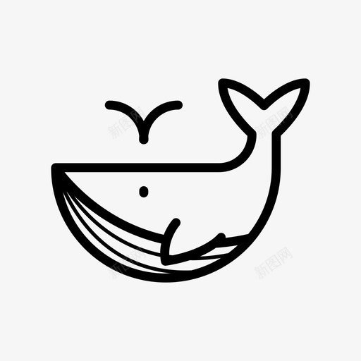 鲸鱼动物水图标svg_新图网 https://ixintu.com 动物 水 海洋 鱼 鲸鱼