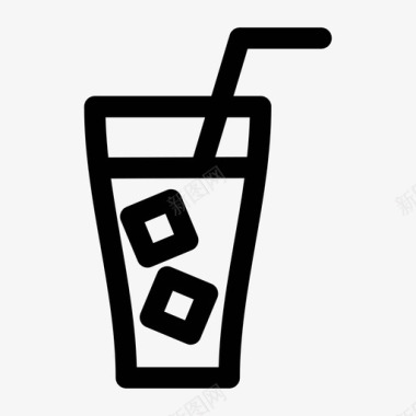 冰咖啡饮料玻璃杯图标图标