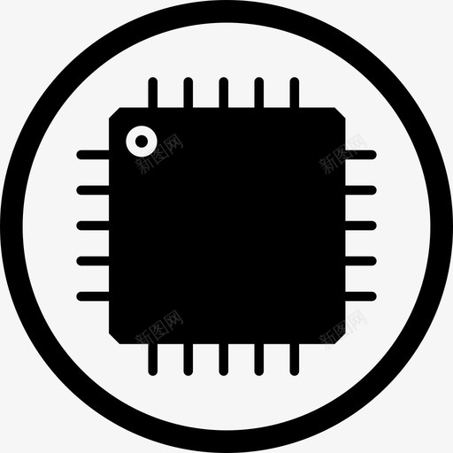 处理器芯片圆圈图标svg_新图网 https://ixintu.com cpu 圆圈 处理器 微芯片 搜索引擎优化字形 芯片