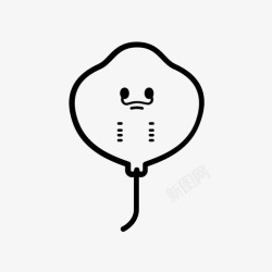 大脸鱼黄貂鱼脸毒尾图标高清图片