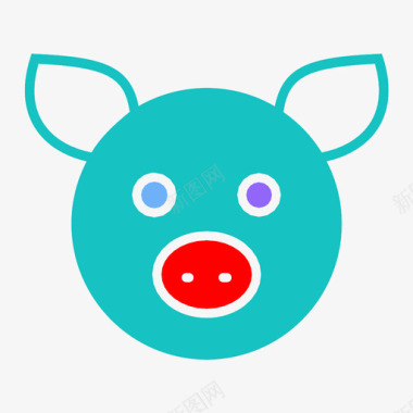 猪动物脸动物图标图标