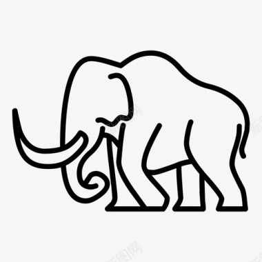 猛犸象动物线状动物图标图标