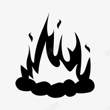 火烧露营图标图标