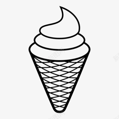 冰淇淋筒食物软冰图标图标
