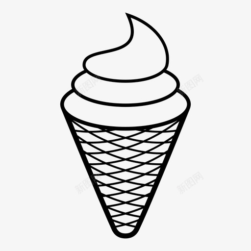 冰淇淋筒食物软冰图标svg_新图网 https://ixintu.com 冰淇淋筒 夏天 甜的 软冰 食物