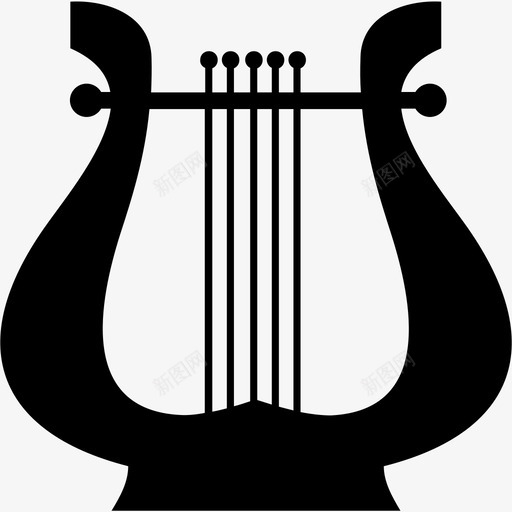 竖琴乐器演奏图标svg_新图网 https://ixintu.com 乐器 声音 弦 演奏 竖琴