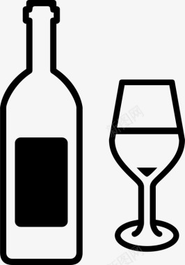 白葡萄酒酒精瓶子图标图标