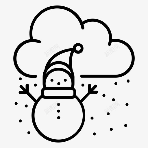 雪人和天气是雪圣诞节新年图标svg_新图网 https://ixintu.com 圣诞节 新年 雪人和天气是雪