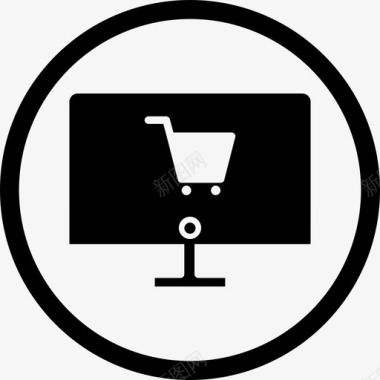 网上购物购物车购物圈图标图标