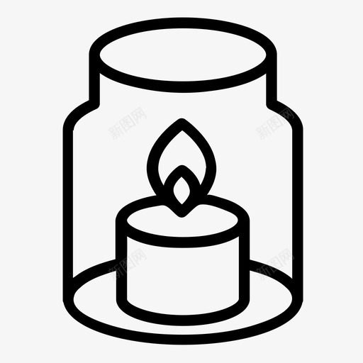 蜡烛装饰火图标svg_新图网 https://ixintu.com 感恩节 感恩节图标 火 罐子 蜡烛 装饰