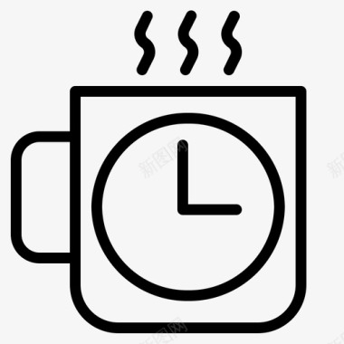 咖啡休息时间咖啡时间杯子图标图标