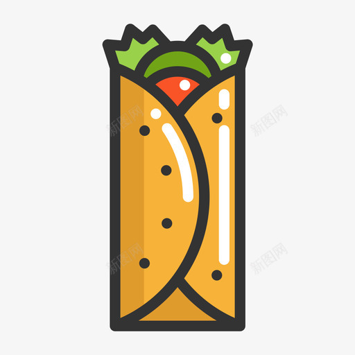 墨西哥卷饼-Burritosvg_新图网 https://ixintu.com 墨西哥卷饼-Burrito Burrito 墨西哥卷饼 水果 食物 蔬菜 器具 吃 填充 线性 扁平 手绘 多色 简约 精美 可爱 圆润