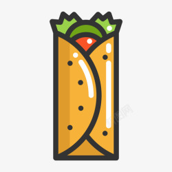 墨西哥菜线性图标墨西哥卷饼-Burrito高清图片