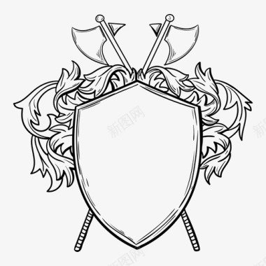 盾徽城堡骑士图标图标