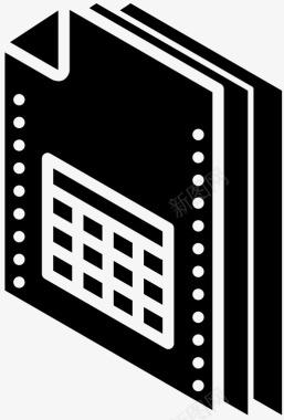 电子表格文件文件夹等轴测图标图标