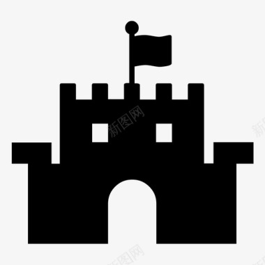 堡垒建筑城堡图标图标
