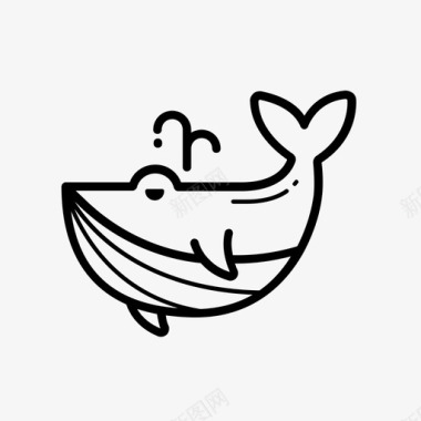 鲸鱼吹水海洋图标图标