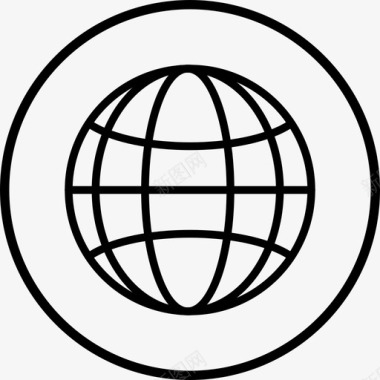 地球圆圈互联网图标图标