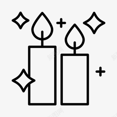 蜡烛圣诞节节日图标图标