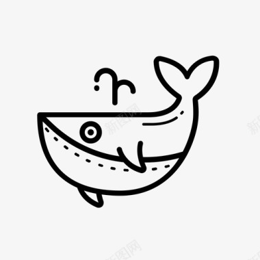 鲸鱼吹水巨鱼图标图标