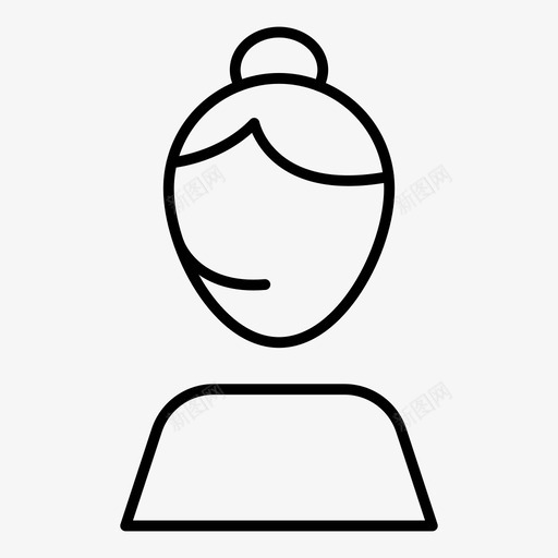 女性客户员工图标svg_新图网 https://ixintu.com 员工 女性 客户 客户服务细线图标 服务 用户